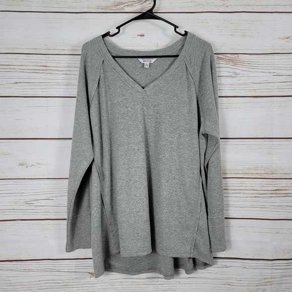 Wildfox | Ribbed Thermal Raw Hem Long Sl Top - Picture 2 of 7